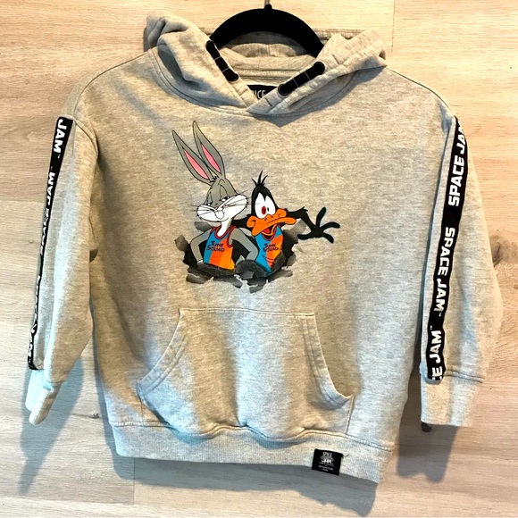 Kids Aeropostale Space Jam XS (6) Fleece Hoodie, Grey - Picture 1 of 3